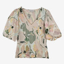 Second-Hand - Witchery Pastel Shirred Puff Sleeve Top Size S - SwapUp