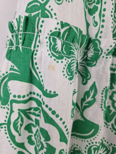 Second-Hand - Witchery Green Paisley Swirl Linen Skirt Size 8 - SwapUp