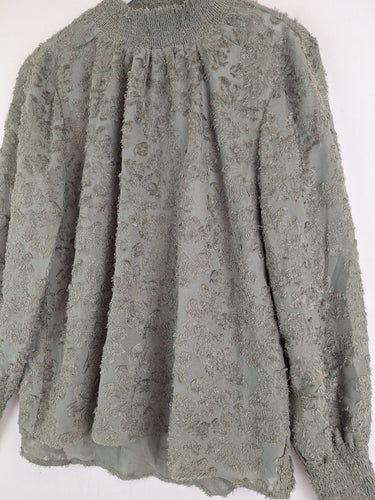 Second-Hand - Decjuba Textured Flower Sheer Top Size 10 - SwapUp