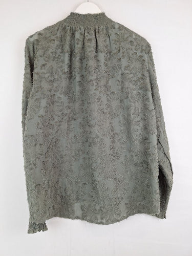 Second-Hand - Decjuba Textured Flower Sheer Top Size 10 - SwapUp