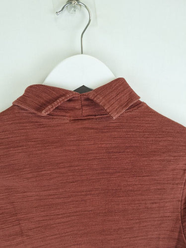 Second-Hand - Bassike Thick Terracotta Roll Neck Top Size XS - SwapUp