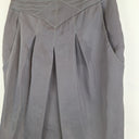 Second-Hand - White Suede Slate Sheen Pleat Mini Skirt Size 8 - SwapUp