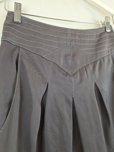 Second-Hand - White Suede Slate Sheen Pleat Mini Skirt Size 8 - SwapUp