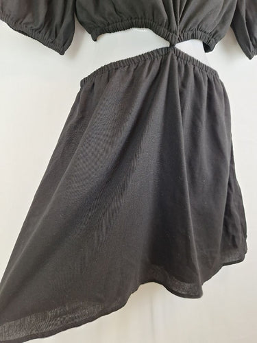 Second-Hand - Atmos & Here Cut Out Linen Blend Dress Size 10 - SwapUp