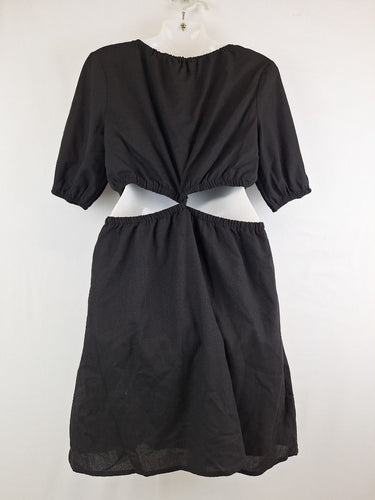 Second-Hand - Atmos & Here Cut Out Linen Blend Dress Size 10 - SwapUp