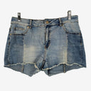 Second-Hand - Seed Two Tone Raw Edge Mini Shorts Size 12 - SwapUp