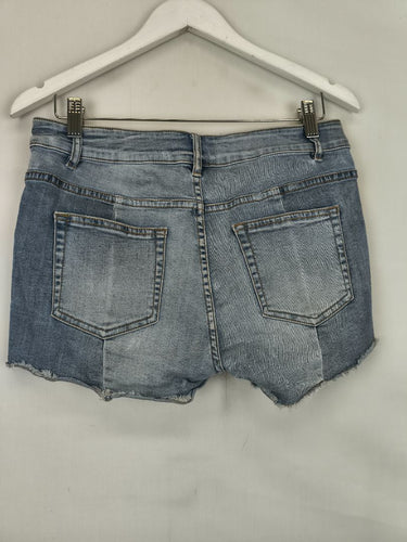 Second-Hand - Seed Two Tone Raw Edge Mini Shorts Size 12 - SwapUp