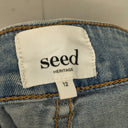 Second-Hand - Seed Two Tone Raw Edge Mini Shorts Size 12 - SwapUp