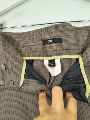 Second-Hand - Cue Retro Pinstripe Flared Pants Size 14 - SwapUp