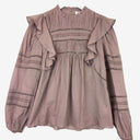 Second-Hand - Witchery Bohemian Lilac Trimmed Blouse Size 8 - SwapUp