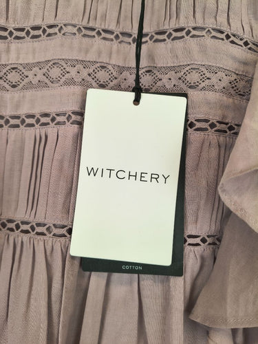Second-Hand - Witchery Bohemian Lilac Trimmed Blouse Size 8 - SwapUp