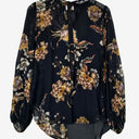 Second-Hand - Witchery Semi Sheer Navy Floral Blouse Size 8 - SwapUp