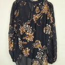 Second-Hand - Witchery Semi Sheer Navy Floral Blouse Size 8 - SwapUp