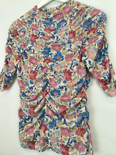 Second-Hand - Witchery Pretty Ruched Floral Top Size S - SwapUp