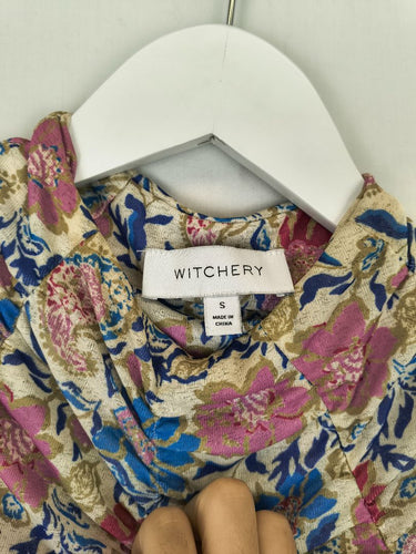 Second-Hand - Witchery Pretty Ruched Floral Top Size S - SwapUp