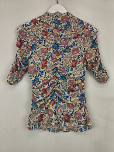 Second-Hand - Witchery Pretty Ruched Floral Top Size S - SwapUp
