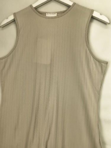 Second-Hand - Witchery Raw Oat Rib Crew Tank Top Size S - SwapUp