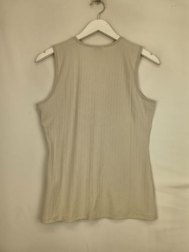 Second-Hand - Witchery Raw Oat Rib Crew Tank Top Size S - SwapUp