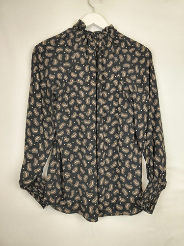 Second-Hand - Witchery Ruffled Everyday Paisley Office Blouse Size 8 - SwapUp
