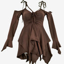 Second-Hand - Current Mood Chocolate Fairy Layered Tie Top Size XS - SwapUp