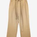 Second-Hand - Aloha Studio Light Beige Tie Front Pleat Pants Size XS - SwapUp