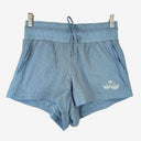 Second-Hand - Adidas Sky Blue Crumple Texture Athletic Shorts Size 6 - SwapUp