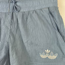 Second-Hand - Adidas Sky Blue Crumple Texture Athletic Shorts Size 6 - SwapUp