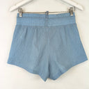 Second-Hand - Adidas Sky Blue Crumple Texture Athletic Shorts Size 6 - SwapUp
