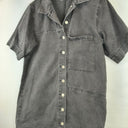 Second-Hand - St. Mrlo Charcoal Denim Panelled Shirt Size 10 - SwapUp