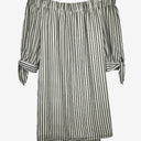 Second-Hand - Decjuba Navy Stripe Off The Shoulder Blouse Size 10 - SwapUp