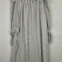 Second-Hand - Decjuba Navy Stripe Off The Shoulder Blouse Size 10 - SwapUp