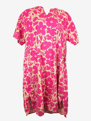 Uniqlo X Marimekko Pink Bouquet Linen Blend Dress Size L