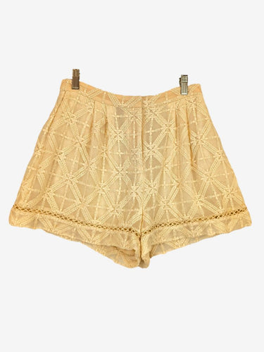 Zimmermann Dreamy Cream Silk Pattern Shorts Size 10