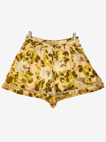 Zimmermann Silk Blend Garden Rose Shorts Size 10