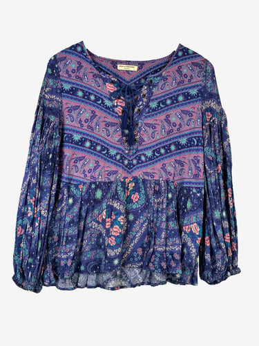 Spell & The Gypsy Lavender Lace Up Blouse Size S