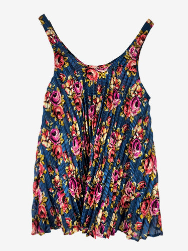 Zimmermann Pleated Teal Rose Blouse Size M