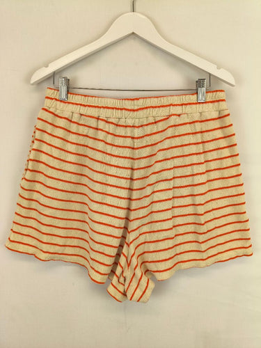 Second-Hand - KIP & CO Coral Stripe Terry Towelling Peace Shorts Size 14 - SwapUp