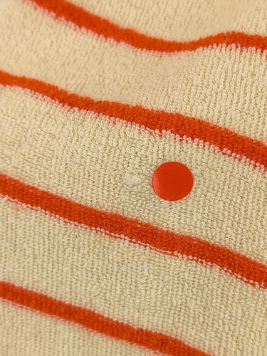 Second-Hand - KIP & CO Coral Stripe Terry Towelling Peace Shorts Size 14 - SwapUp