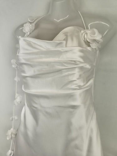 Second-Hand - Meshki White Rose Halter Mini Dress Size S - SwapUp