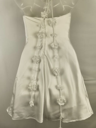 Second-Hand - Meshki White Rose Halter Mini Dress Size S - SwapUp