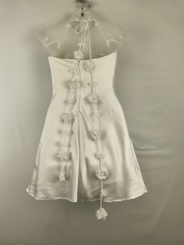 Second-Hand - Meshki White Rose Halter Mini Dress Size S - SwapUp