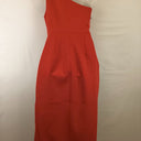 Second-Hand - Mossman Elegant Red One Shoulder Midi Dress Size 8 - SwapUp