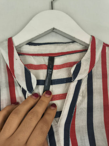 Second-Hand - Here&Now Parisian Stripe Cotton Top Size S - SwapUp