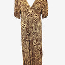 Second-Hand - Rixo Zebra Design Poppy Midi Dress Size 14 - SwapUp
