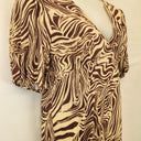 Second-Hand - Rixo Zebra Design Poppy Midi Dress Size 14 - SwapUp