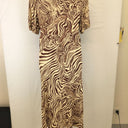 Second-Hand - Rixo Zebra Design Poppy Midi Dress Size 14 - SwapUp