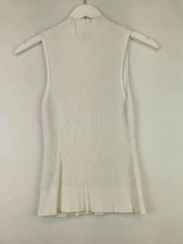 Second-Hand - Marcs Cream Cloud Ribbed High Neck Top Size XL - SwapUp