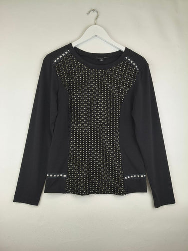 Second-Hand - Bleu Blanc Rouge Diamond Pattern Longsleeve Top Size 12 - SwapUp