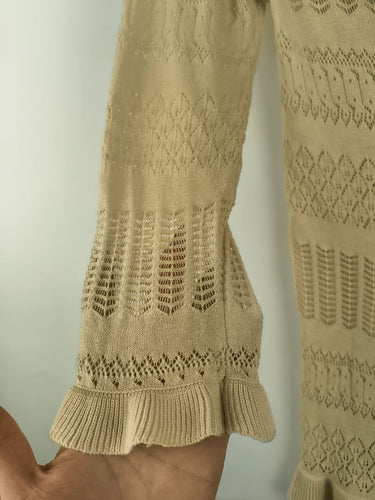 Second-Hand - Pingpong Cream Lace Frilly Cardigan Size S - SwapUp
