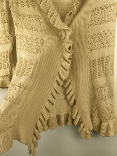 Second-Hand - Pingpong Cream Lace Frilly Cardigan Size S - SwapUp